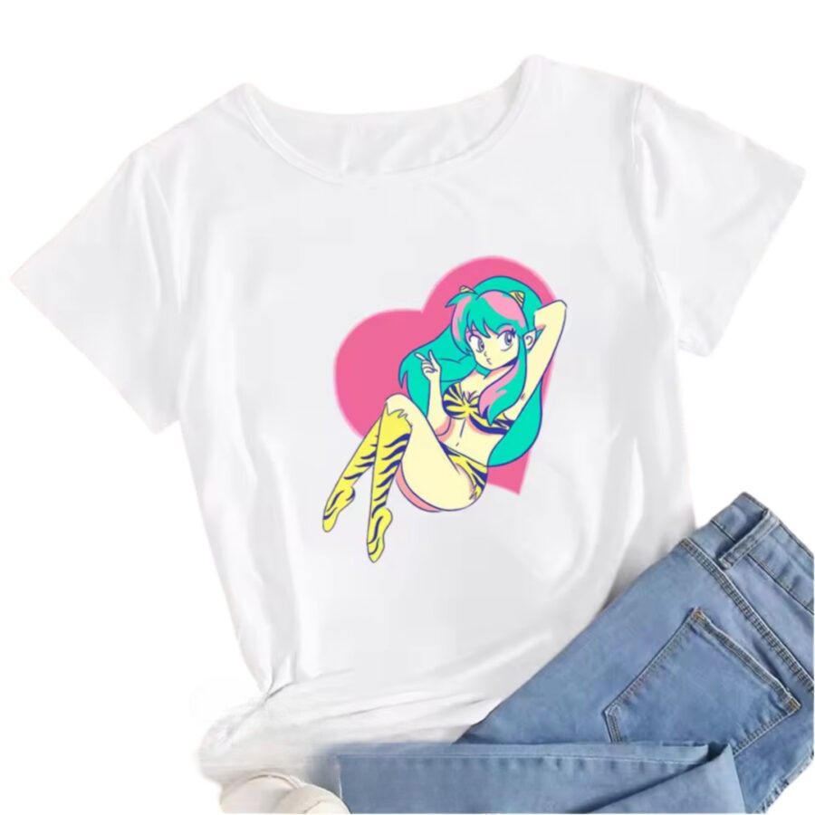 Anime Urusei Yatsura Lum Printed T-Shirt Anime Urusei Yatsura Lum Printed T-Shirt