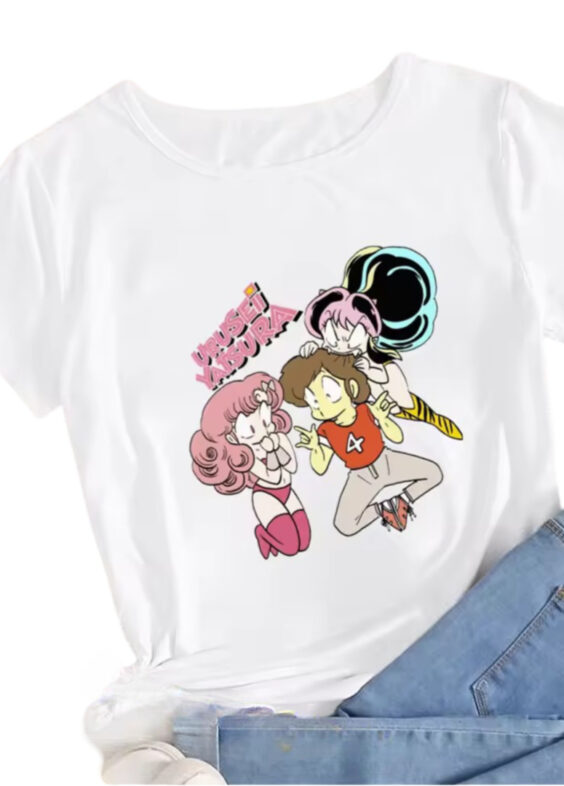 Anime Urusei Yatsura Lum And Ran With Ataru T-Shirt