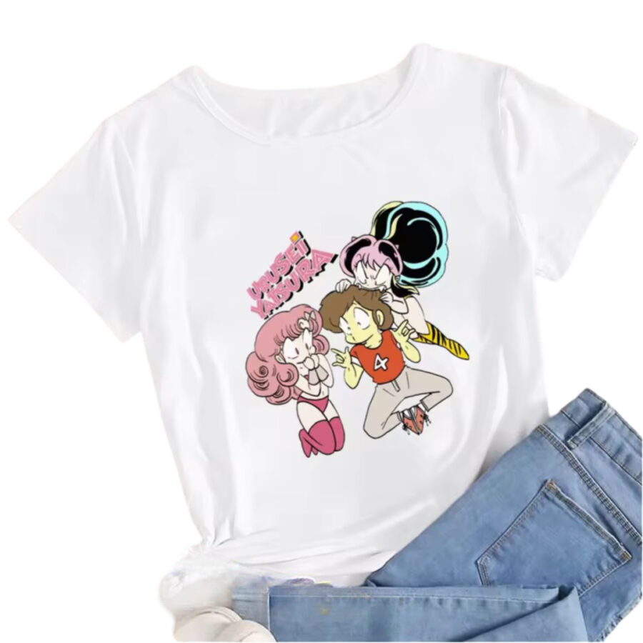 Anime Urusei Yatsura Lum And Ran With Ataru T-Shirt