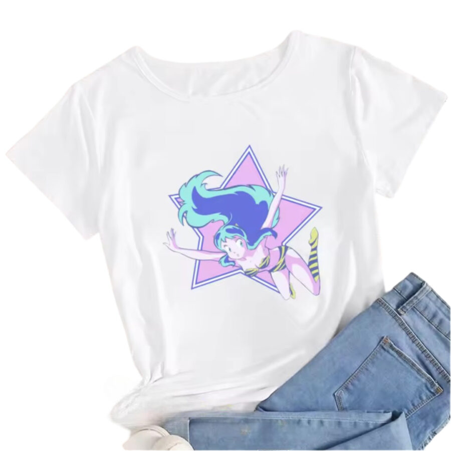 Anime Urusei Yatsura Lum Printed Casual T-Shirt Anime Urusei Yatsura Lum Printed Casual T-Shirt