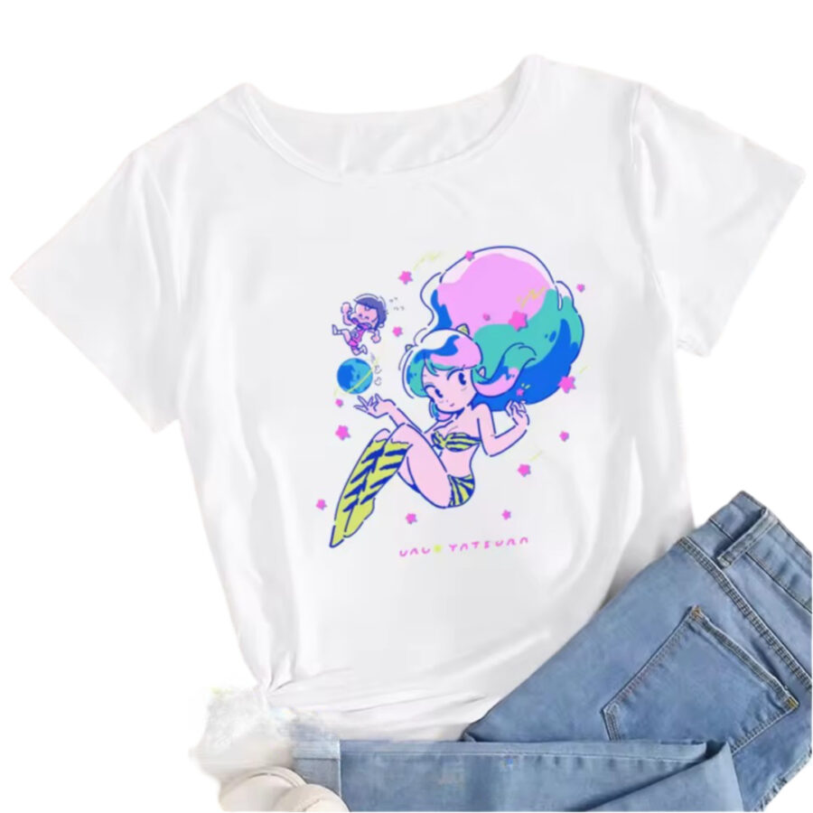 Anime Urusei Yatsura Lum Casual White T-Shirt Anime Urusei Yatsura Lum Casual White T-Shirt