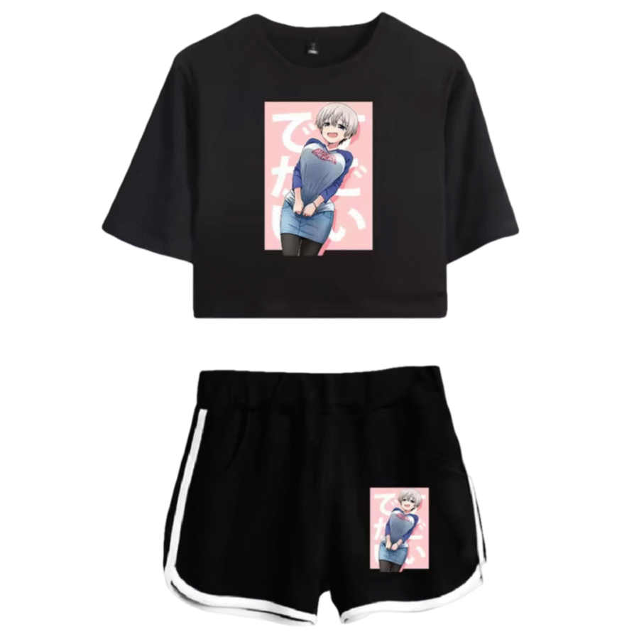 Anime Uzaki-Chan Wants To Hang Out! Hana Uzaki Printed Top And Shorts Set Anime Uzaki-Chan Wants To Hang Out! Hana Uzaki Printed Top And Shorts Set