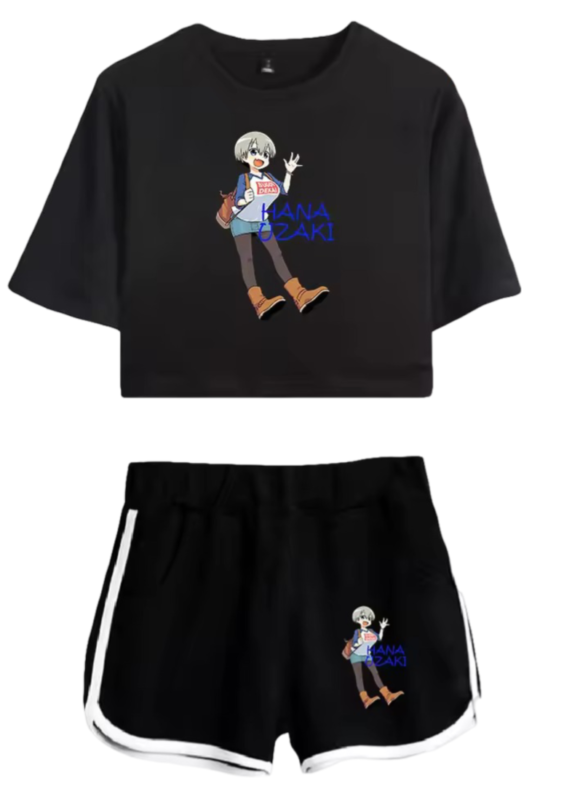 Uzaki-Chan Wants To Hang Out! Hana Uzaki Anime Black Top And Shorts Set