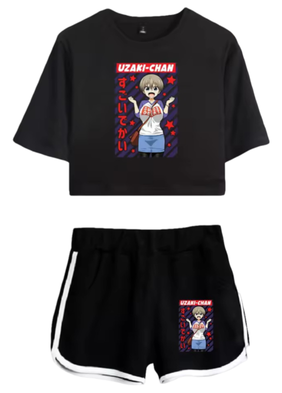 Uzaki-Chan Wants To Hang Out! Anime Hana Uzaki Printed Top And Shorts Set