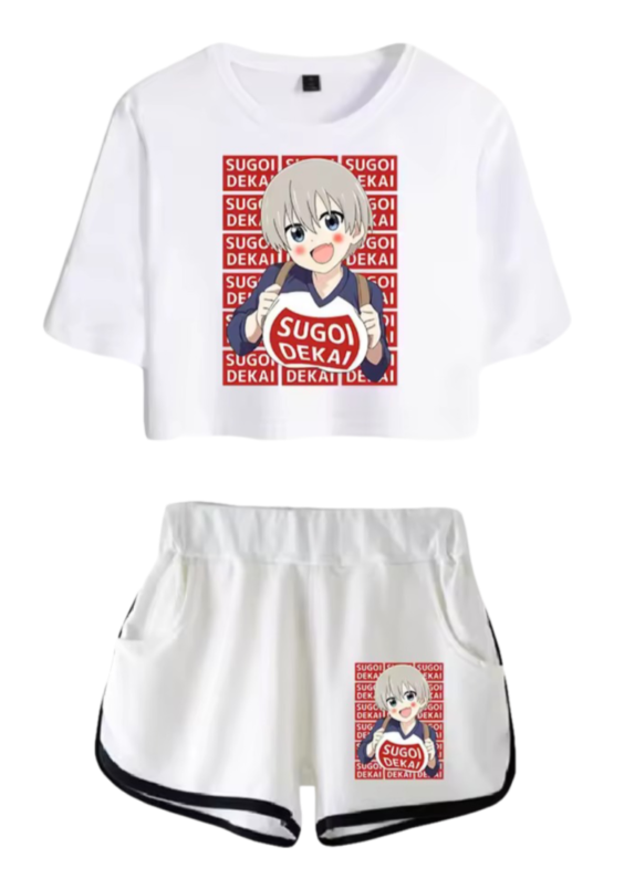 Anime Uzaki-Chan Wants To Hang Out! Hana Uzaki White Top And Shorts Set