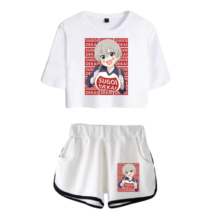 Anime Uzaki-Chan Wants To Hang Out! Hana Uzaki White Top And Shorts Set