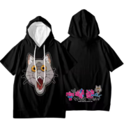 Anime Uzaki-Chan Wants To Hang Out! Kuso Cat Short Sleeve Black Hoodie