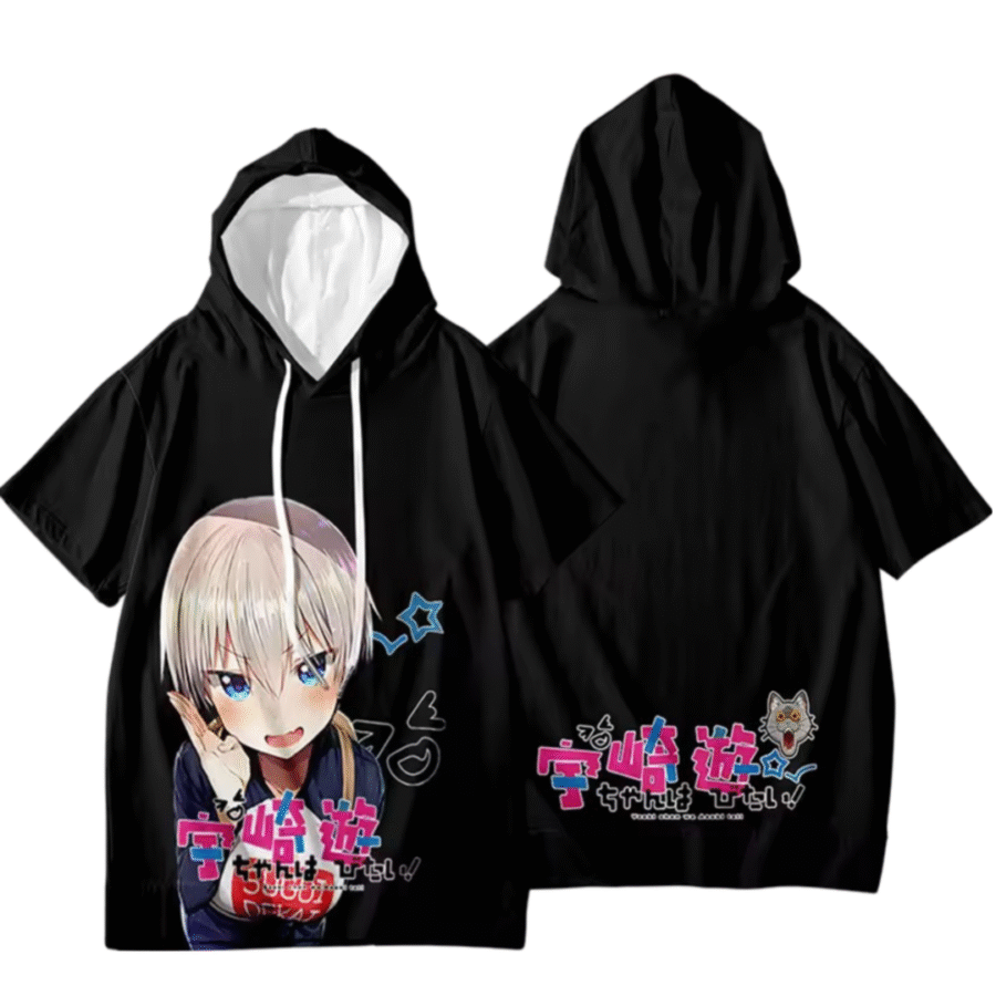 Anime Uzaki-Chan Wants To Hang Out! Uzaki Hana Short Sleeve Hoodie Anime Uzaki-Chan Wants To Hang Out! Uzaki Hana Short Sleeve Hoodie