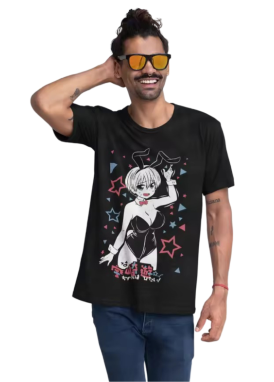 Anime Uzaki-Chan Wants To Hang Out! Hana Uzaki Bunny Black T-Shirt
