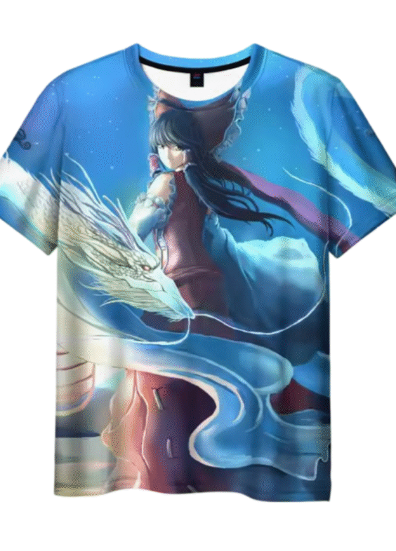 Anime Touhou Project Reimu Hakurei 3D Printed T-Shirt