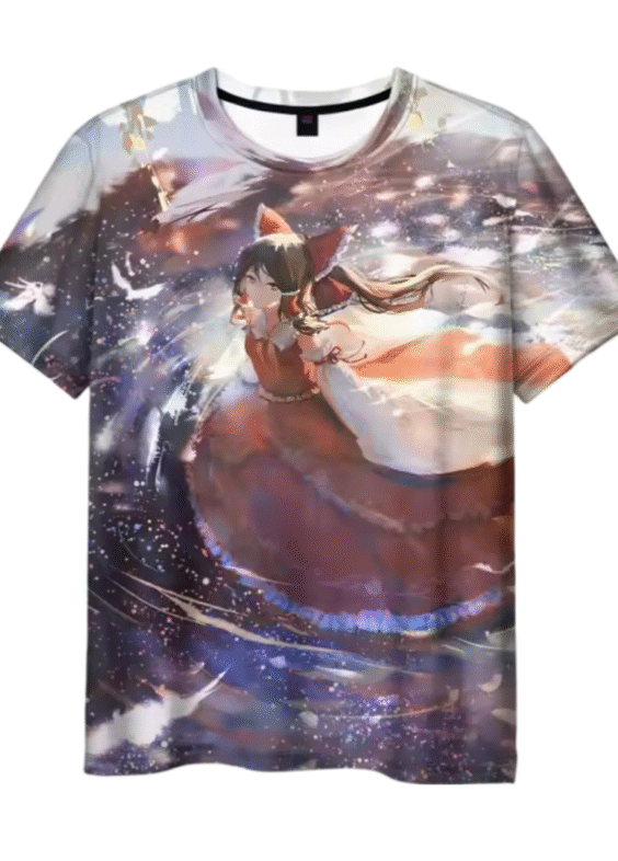 Anime Touhou Project Reimu Hakurei 3D Printed Casual T-Shirt