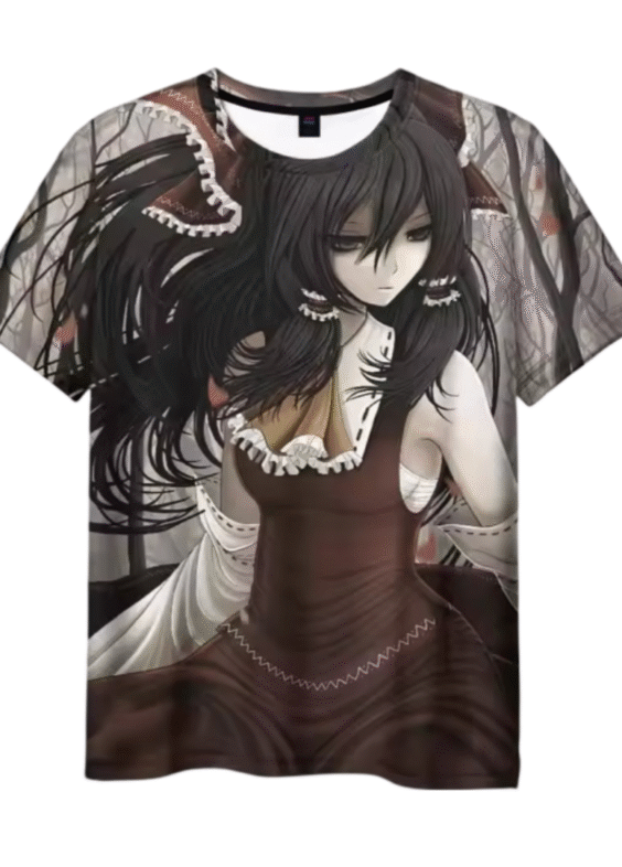 Anime Touhou Project Reimu Sad 3D Printed T-Shirt