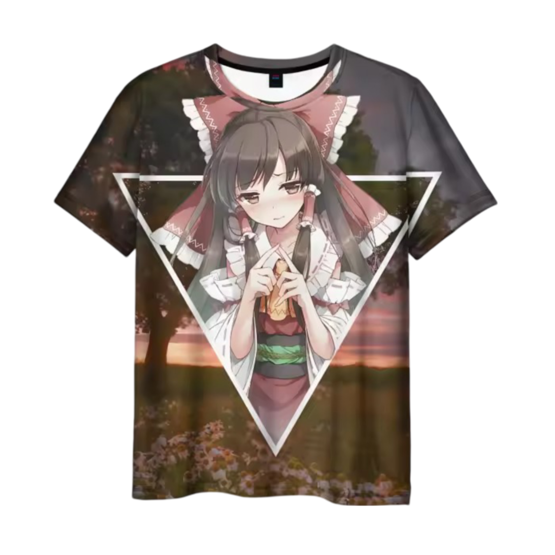 Touhou Project Anime Reimu 3D Printed T-Shirt Touhou Project Anime Reimu 3D Printed T-Shirt