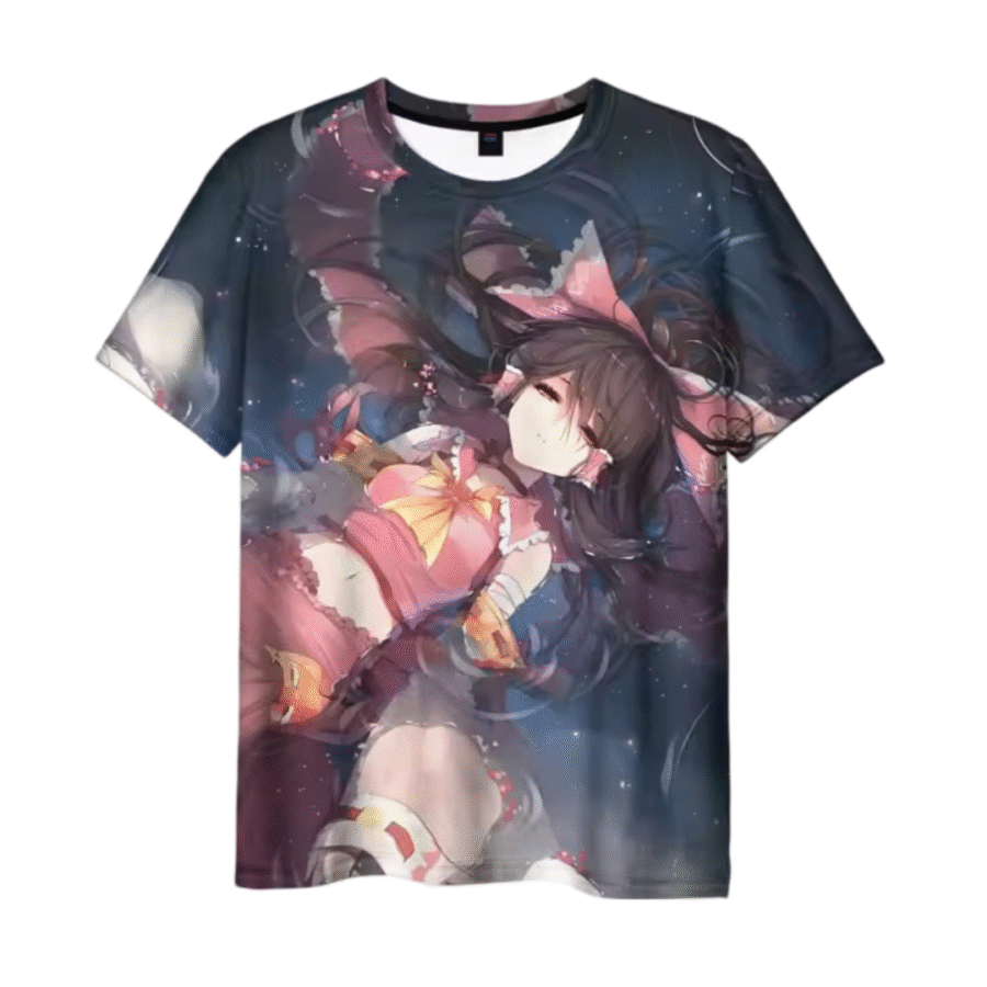 Anime Touhou Project Reimu Hakurei 3D Printed Short Sleeve T-Shirt Anime Touhou Project Reimu Hakurei 3D Printed Short Sleeve T-Shirt