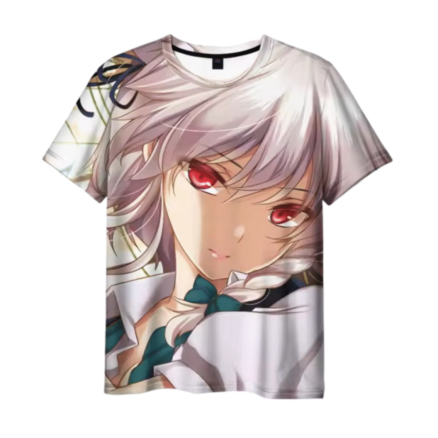 Anime Touhou Project Sakuya Izayoi 3D Printed T-Shirt Anime Touhou Project Sakuya Izayoi 3D Printed T-Shirt