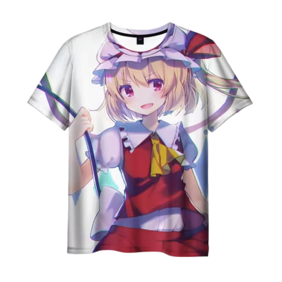 Touhou Project Anime Flandre Scarlet 3D Printed Casual T-Shirt Touhou Project Anime Flandre Scarlet 3D Printed Casual T-Shirt