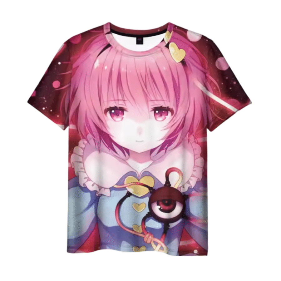 Anime Touhou Project Satori Komeiji 3D Printed T-Shirt Anime Touhou Project Satori Komeiji 3D Printed T-Shirt