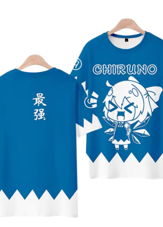 Anime Touhou Project Cirno Blue T-Shirt
