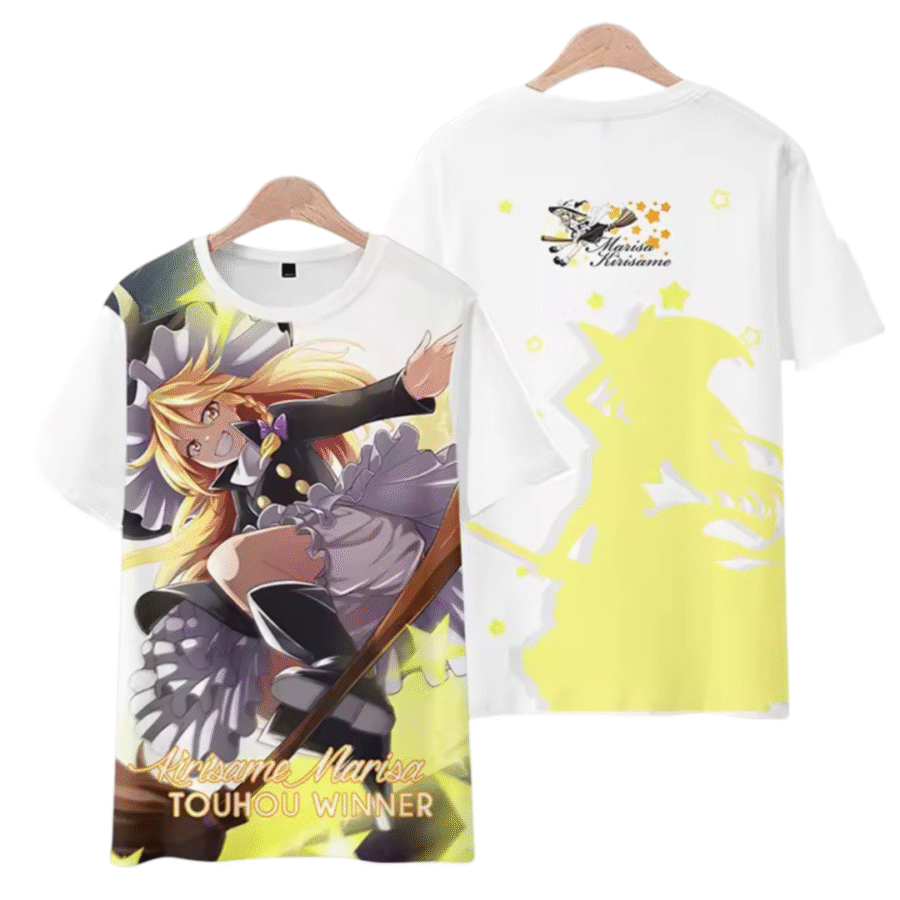 Anime Touhou Project Marisa Kirisame Printed T-Shirt Anime Touhou Project Marisa Kirisame Printed T-Shirt