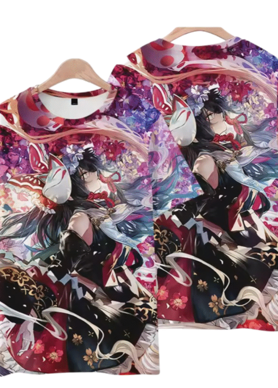 Anime Touhou Project Reimu Hakurei Printed Casual T-Shirt