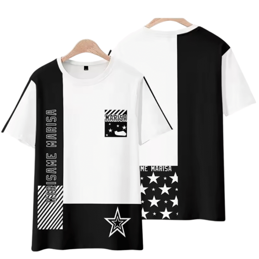 Anime Touhou Project Marisa Kirisame White And Black T-Shirt Anime Touhou Project Marisa Kirisame White And Black T-Shirt