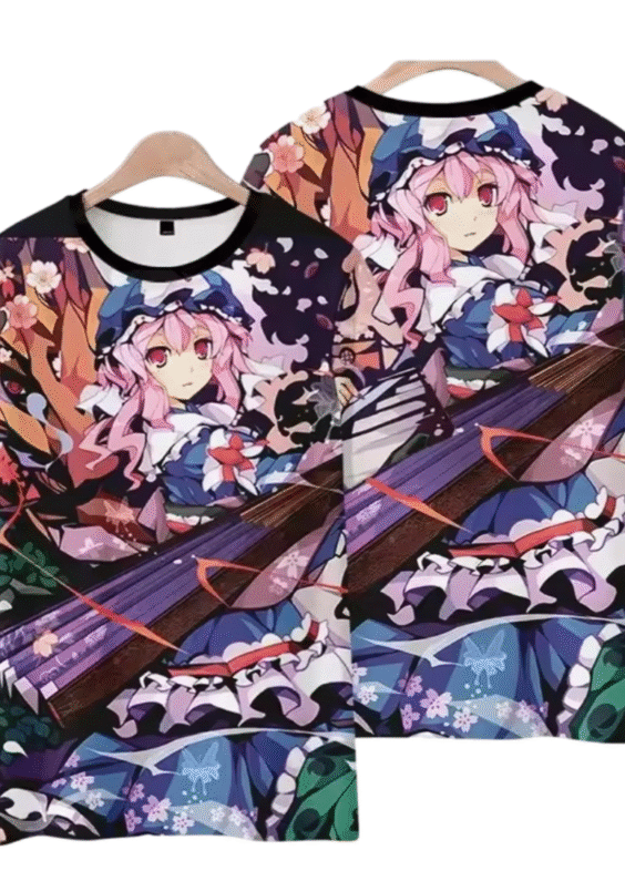 Anime Touhou Project Yuyuko Saigyouji Printed T-Shirt