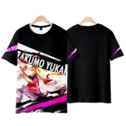 Anime Touhou Project Yukari Yakumo Printed Black T-Shirt