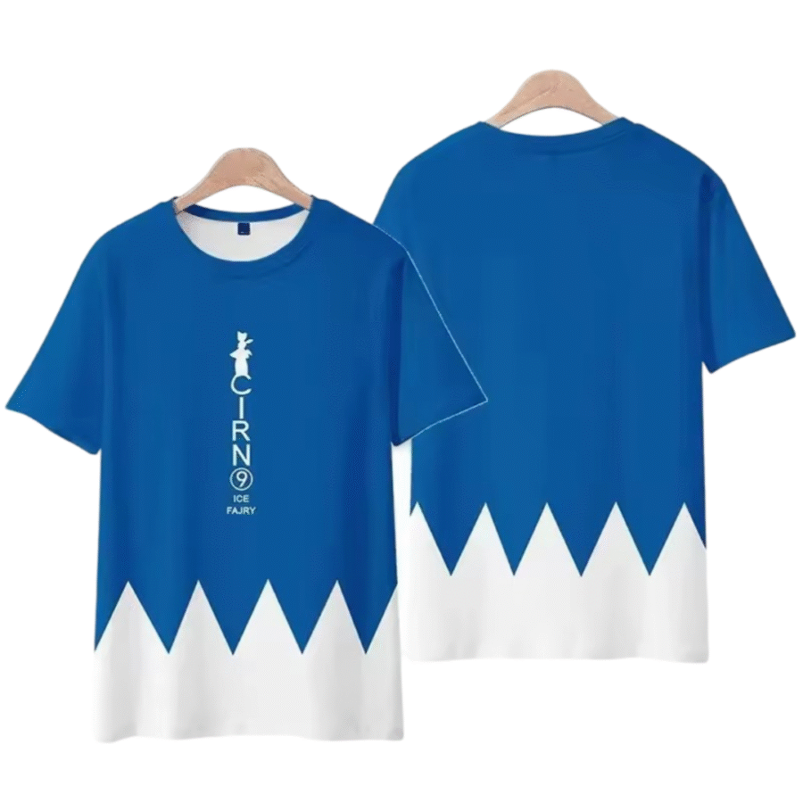 Touhou Project Anime Cirno Blue And White T-Shirt Touhou Project Anime Cirno Blue And White T-Shirt
