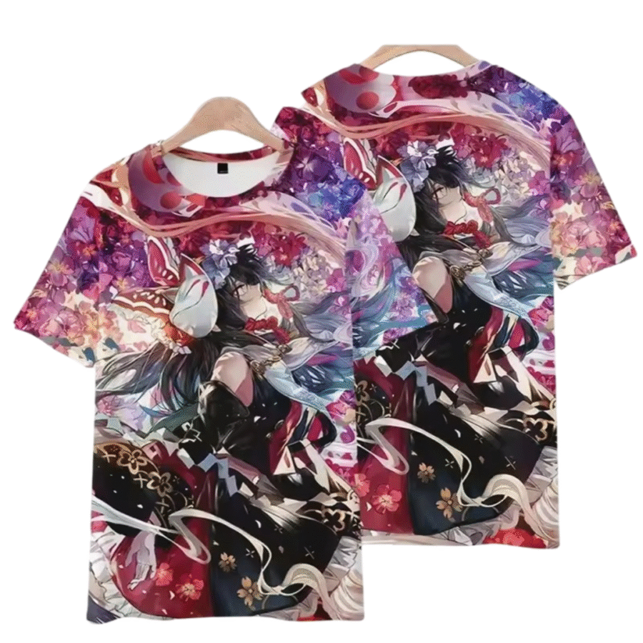 Touhou Project Reimu Hakurei Anime Printed T-Shirt Touhou Project Reimu Hakurei Anime Printed T-Shirt
