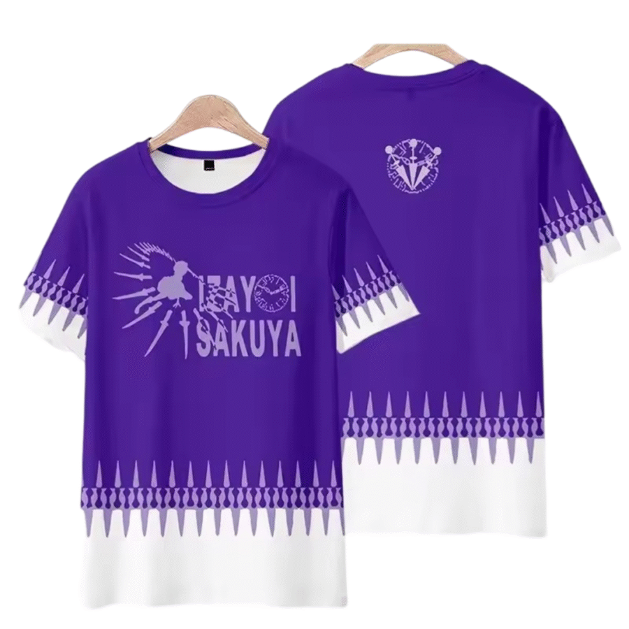 Anime Touhou Project Sakuya Izayoi Printed T-Shirt Anime Touhou Project Sakuya Izayoi Printed T-Shirt
