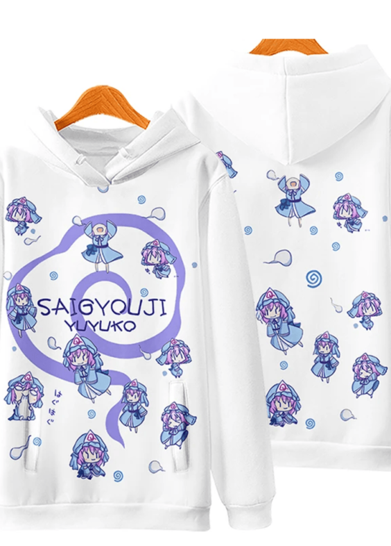 Anime Touhou Project Saigyouji Yuyuko 3D Print Hoodie