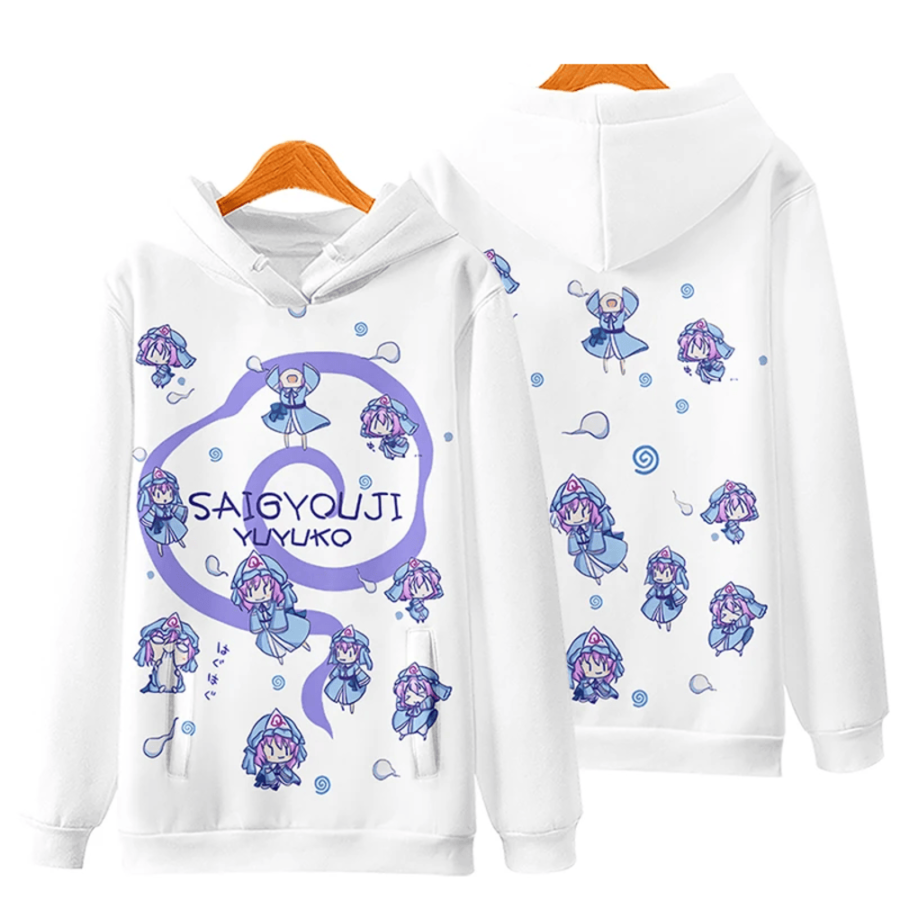 Anime Touhou Project Saigyouji Yuyuko 3D Print Hoodie Anime Touhou Project Saigyouji Yuyuko 3D Print Hoodie