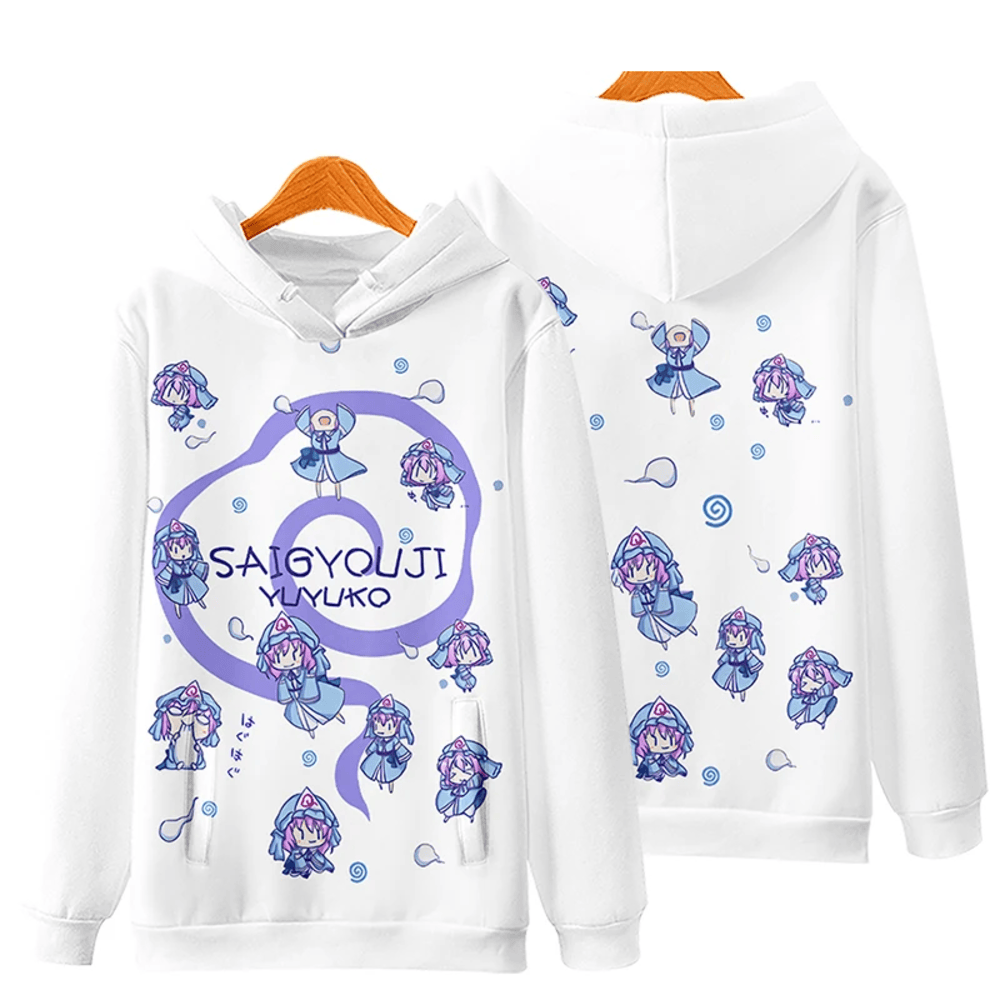 Anime Touhou Project Saigyouji Yuyuko 3D Print Hoodie Anime Touhou Project Saigyouji Yuyuko 3D Print Hoodie