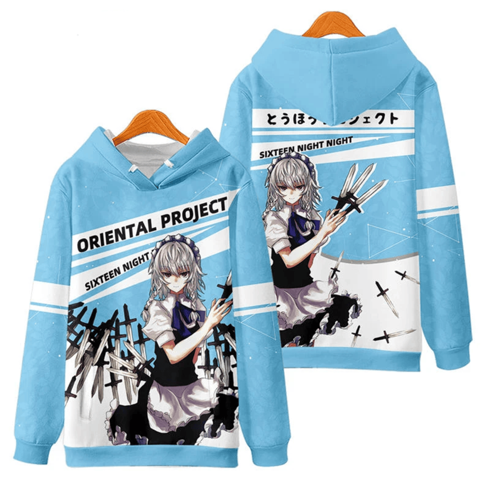 Anime Touhou Project Sakuya Izayoi 3D Print Hoodie Anime Touhou Project Sakuya Izayoi 3D Print Hoodie