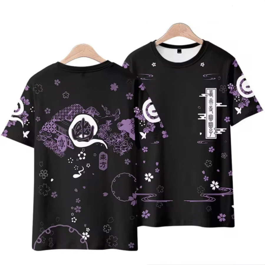 Anime Touhou Project Yuyuko Saigyouji 3D Printed T-Shirt Anime Touhou Project Yuyuko Saigyouji 3D Printed T-Shirt