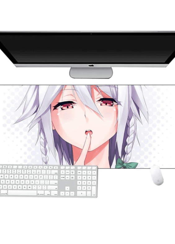 Touhou Project Anime Sakuya Izayoi Gaming White Mouse Pad