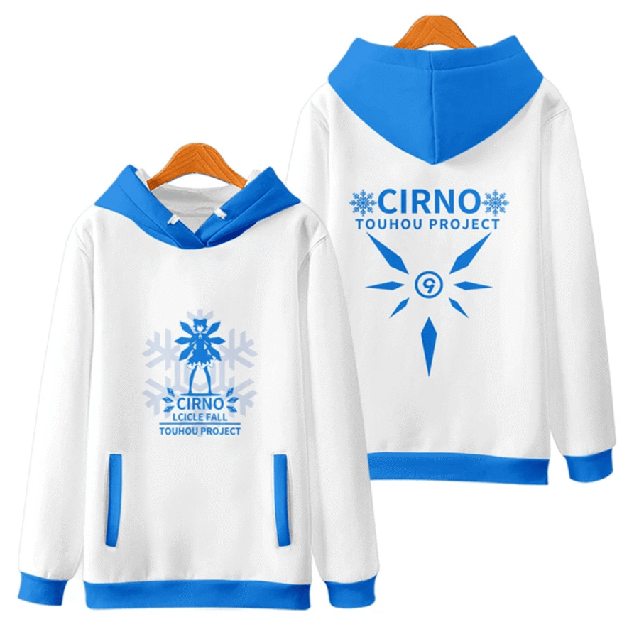 Touhou Project Cirno Anime Casual Hoodie Touhou Project Cirno Anime Casual Hoodie