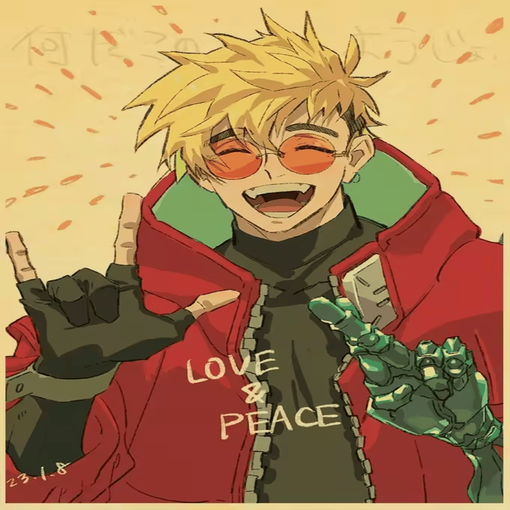 Trigun Anime Vash The Stampede Wall Art Poster Trigun Anime Vash The Stampede Wall Art Poster