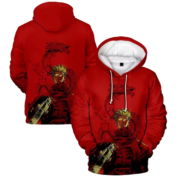 Anime Trigun Vash The Stampede 3D Printed Casual Red Hoodie