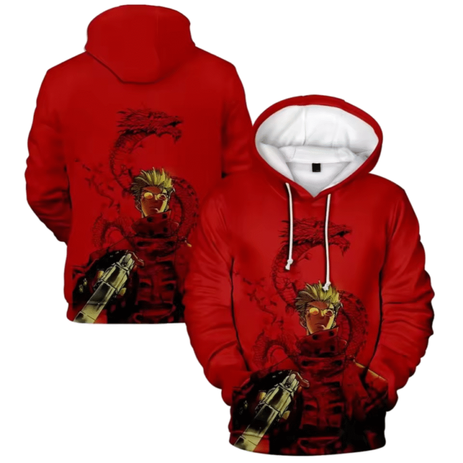 Anime Trigun Vash The Stampede 3D Printed Casual Red Hoodie Anime Trigun Vash The Stampede 3D Printed Casual Red Hoodie