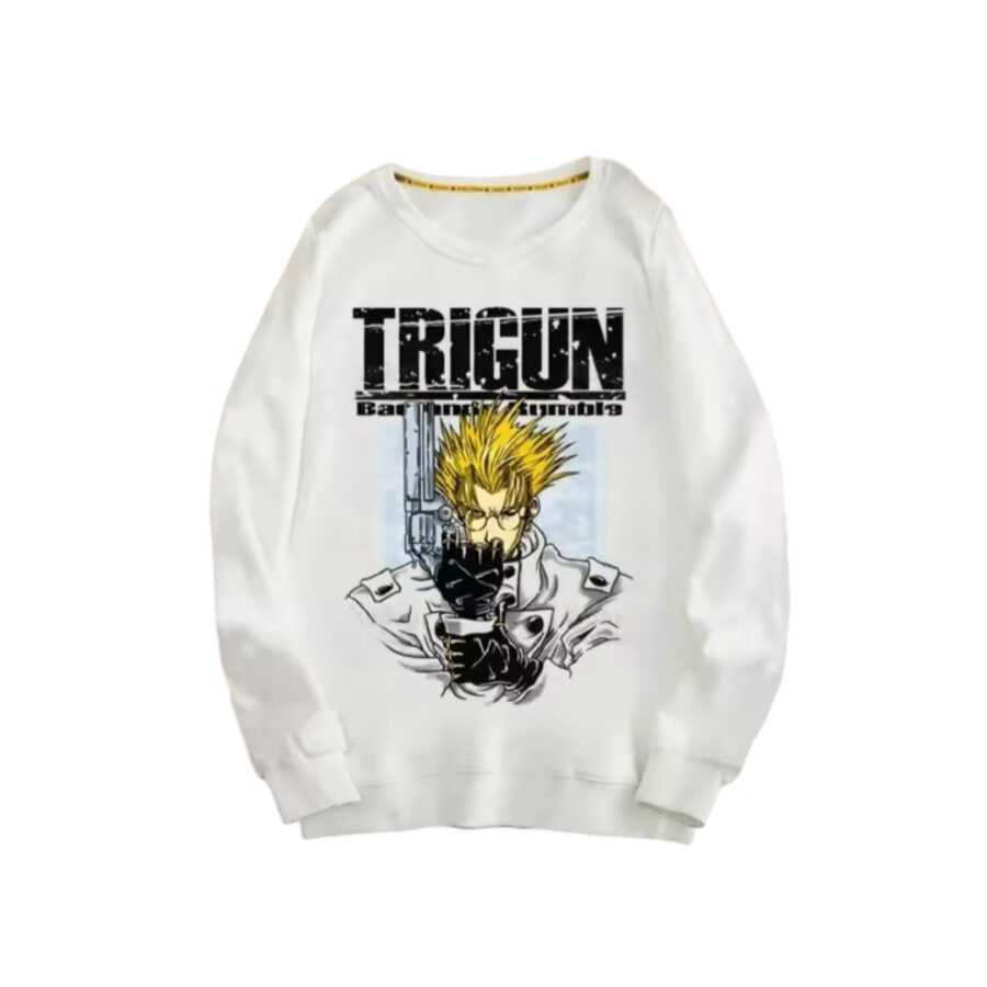 Anime Trigun Vash The Stampede White Sweatshirt Anime Trigun Vash The Stampede White Sweatshirt