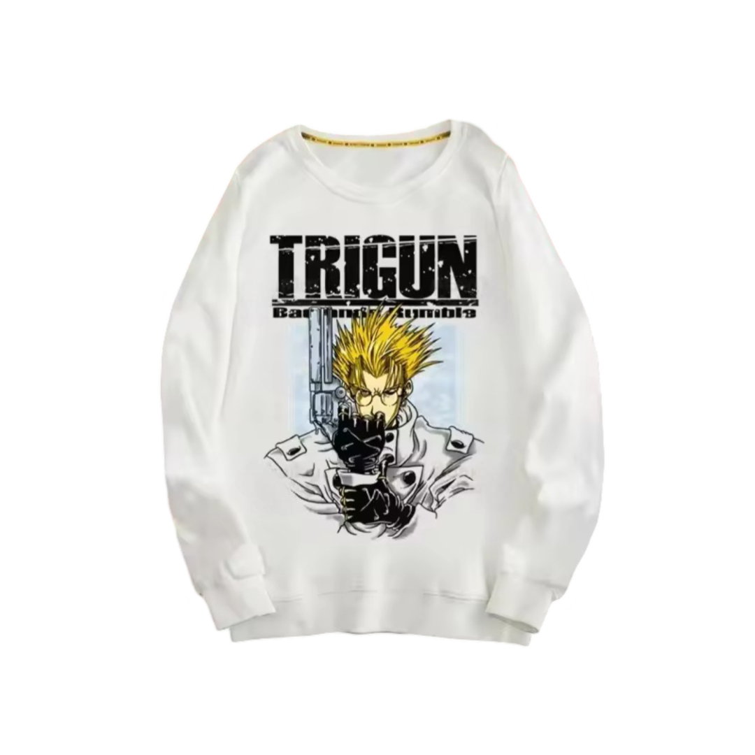 Anime Trigun Vash The Stampede White Sweatshirt Anime Trigun Vash The Stampede White Sweatshirt
