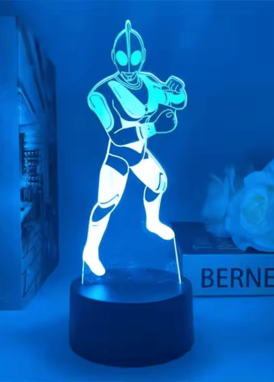 Anime Ultraman Blue LED Acrylic 3D Illusion Night Light