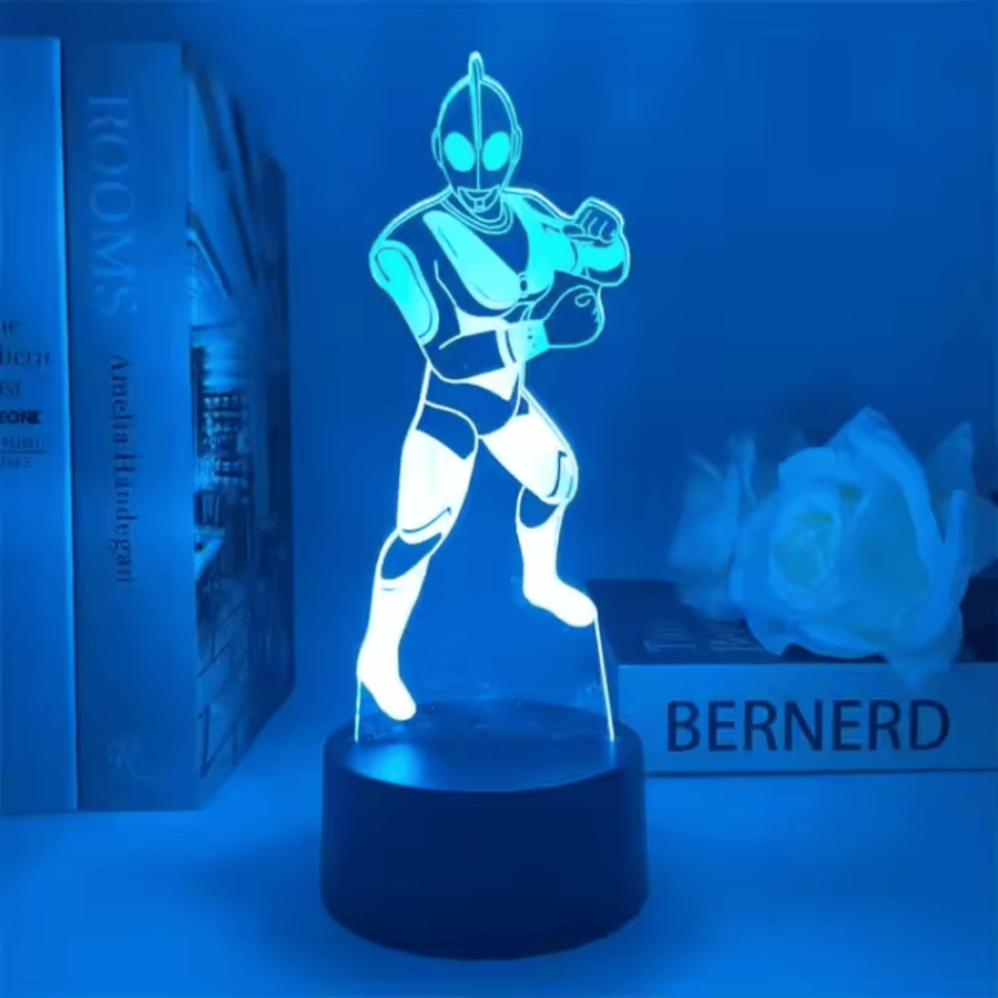 Anime Ultraman Blue LED Acrylic 3D Illusion Night Light