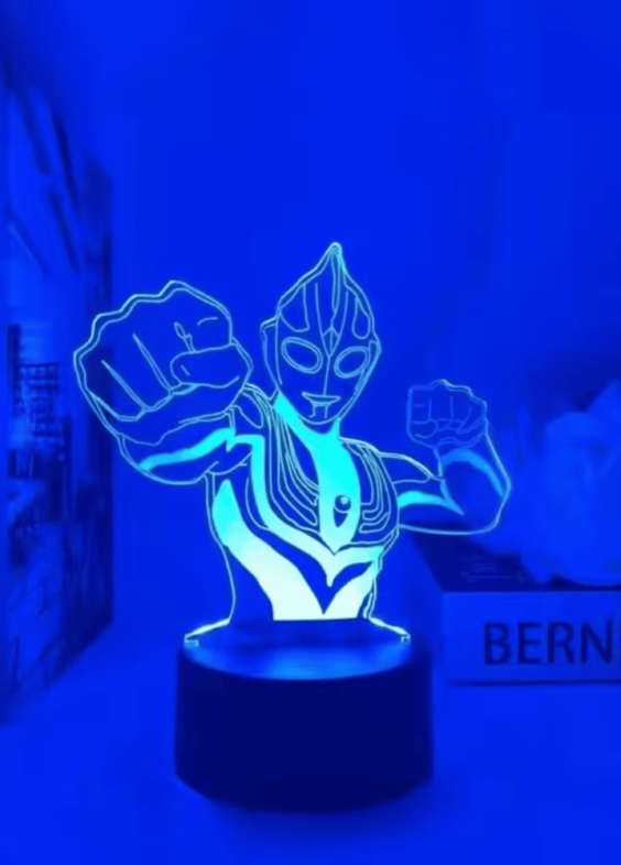 Anime Ultraman Tiga LED Acrylic 3D Illusion Night Light