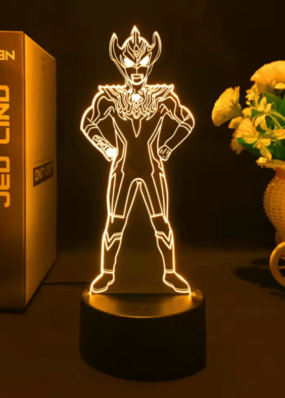 Anime Ultraman Taiga LED Acrylic 3D Illusion Night Light
