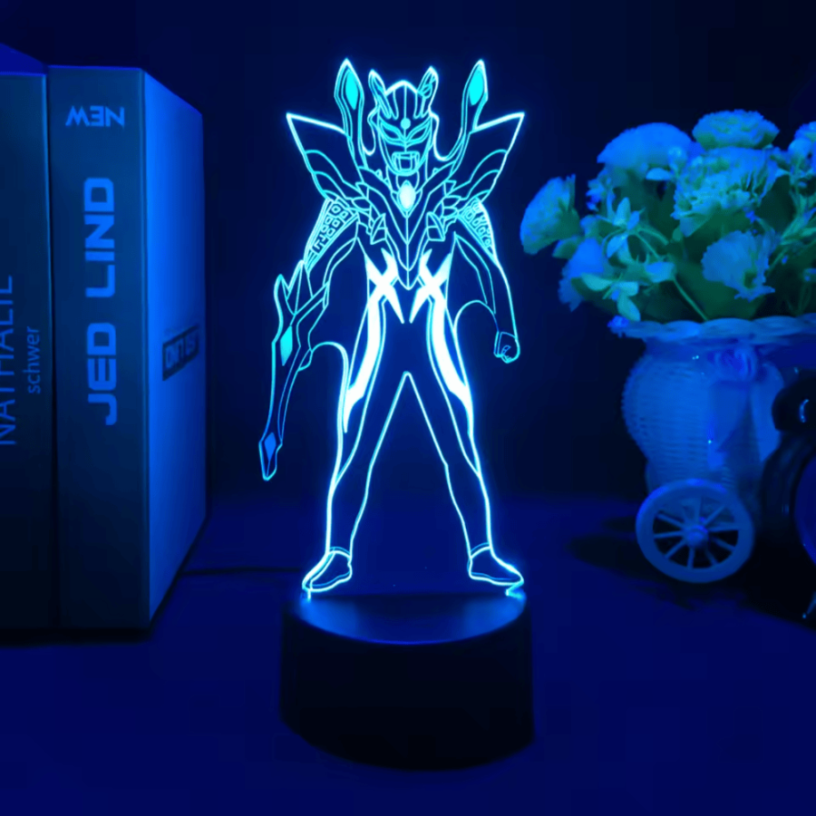 Ultraman Zero Anime Blue LED Acrylic 3D Illusion Night Light