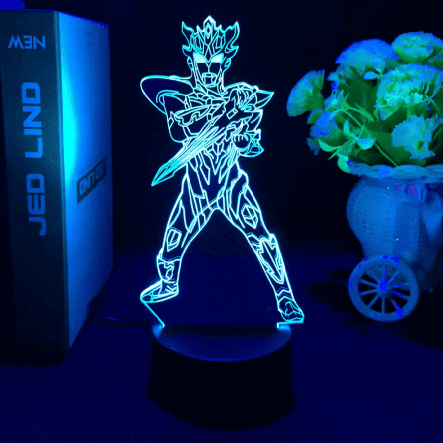 Anime Ultraman Zero Blue LED Acrylic 3D Illusion Night Light Anime Ultraman Zero Blue LED Acrylic 3D Illusion Night Light