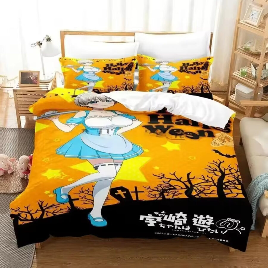 Anime Uzaki-Chan Wants To Hang Out! Halloween Hana Uzaki Bedding Set Anime Uzaki-Chan Wants To Hang Out! Halloween Hana Uzaki Bedding Set