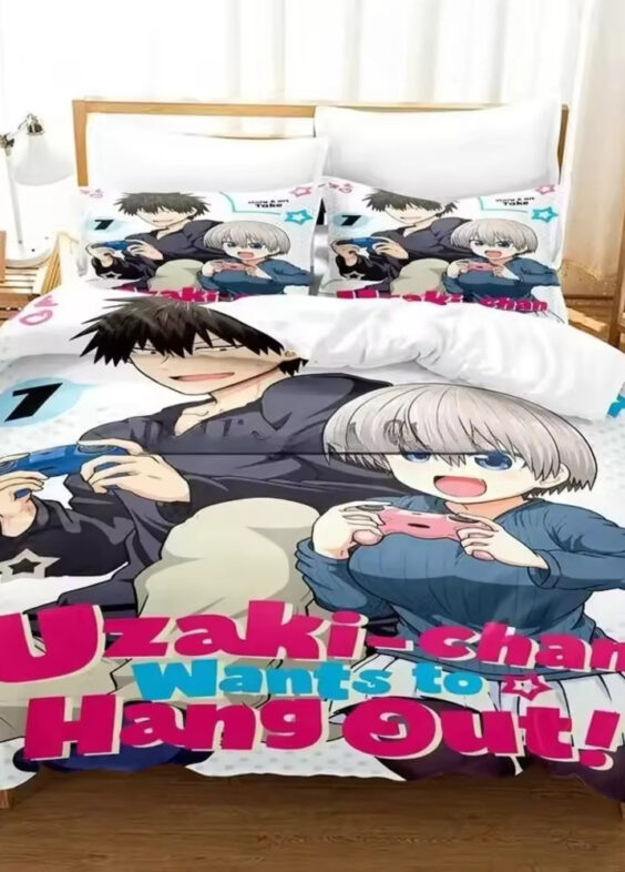 Anime Uzaki-Chan Wants To Hang Out! Shinichi Sakurai And Hana Uzaki Bedding Set